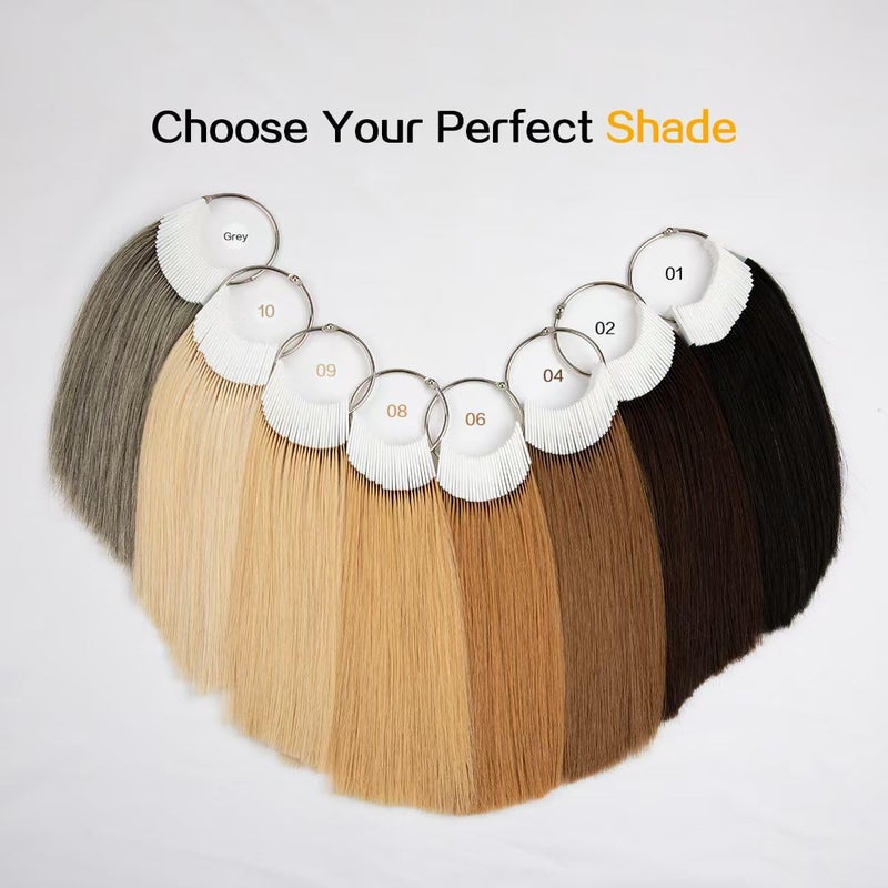 RINBOOOL Hair Swatches for Testing Color, Dark Brown Tone Level 2, Real Natural Remy Human Hair, 30 Strands per Pack, 8 Inches - Image 4